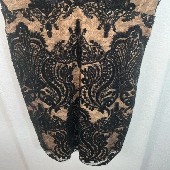 Free People Black and Cream Lace Mini Dress - Picture 3 of 7